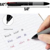 Three-Color Retractable Pen with Rubber Grip — view 2