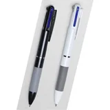 Three-Color Retractable Pen with Rubber Grip — view 3