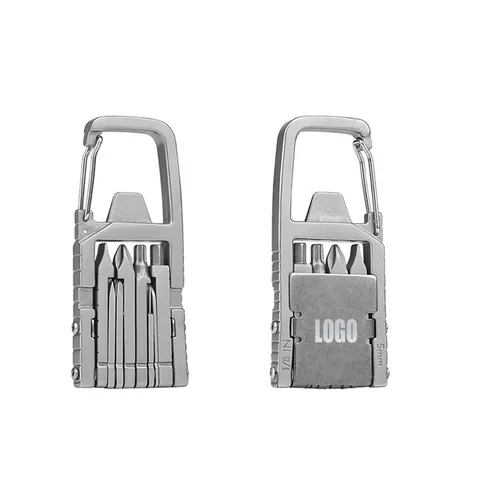 Metal Multi-Tool Keychain with Screwdriver Bits