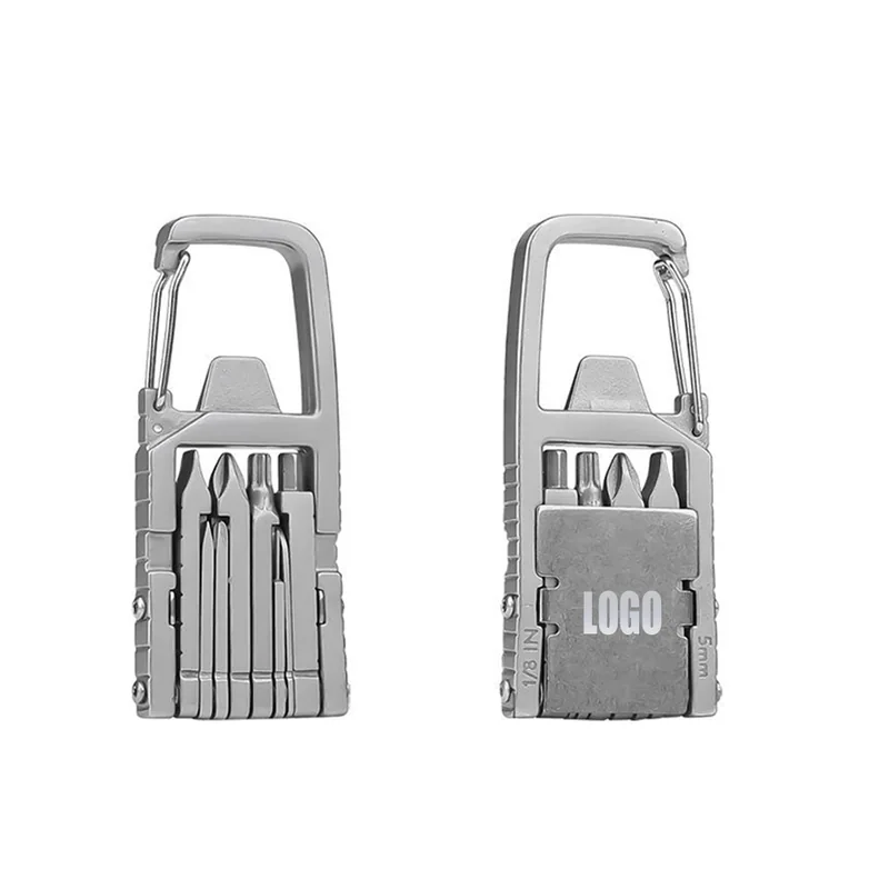 Metal Multi-Tool Keychain with Screwdriver Bits
