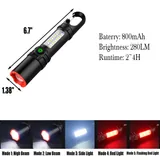 Rechargeable COB Flashlight with Five Light Modes — view 2