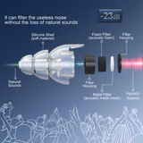Filtered Earplugs with Clip-On Aluminum Case — view 2