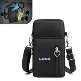 Nylon Phone Bag with Multiple Zipper Pockets