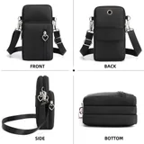 Nylon Phone Bag with Multiple Zipper Pockets — view 3