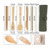 Bamboo Cutlery Set with Canvas Pouch — view 2
