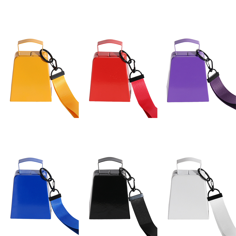 4-inch Mini Rigid Metal Cow Bell with Carry Strap — view 3