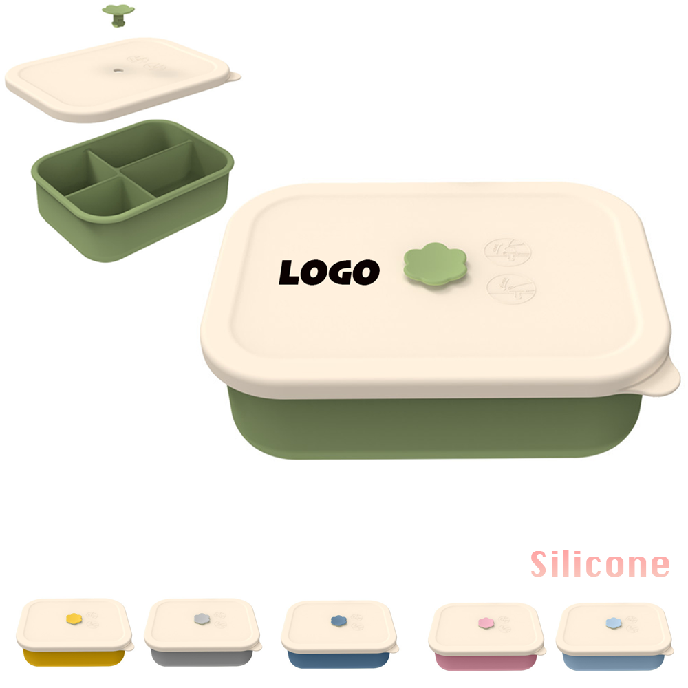 28 oz Rectangular Silicone Compartment Lunch Box