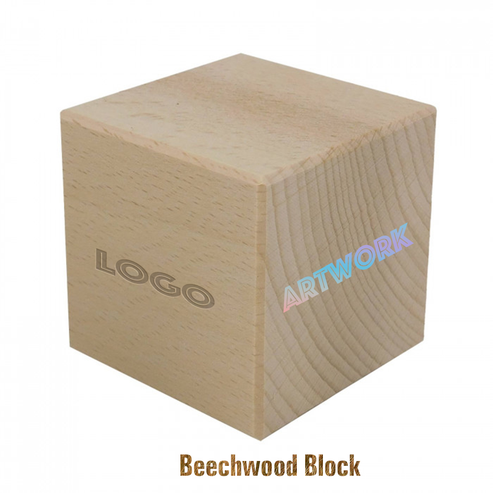 Solid Natural Beechwood Inspirational Cube Block