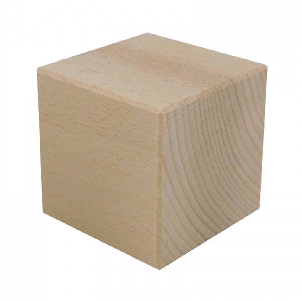 Solid Natural Beechwood Inspirational Cube Block — view 3