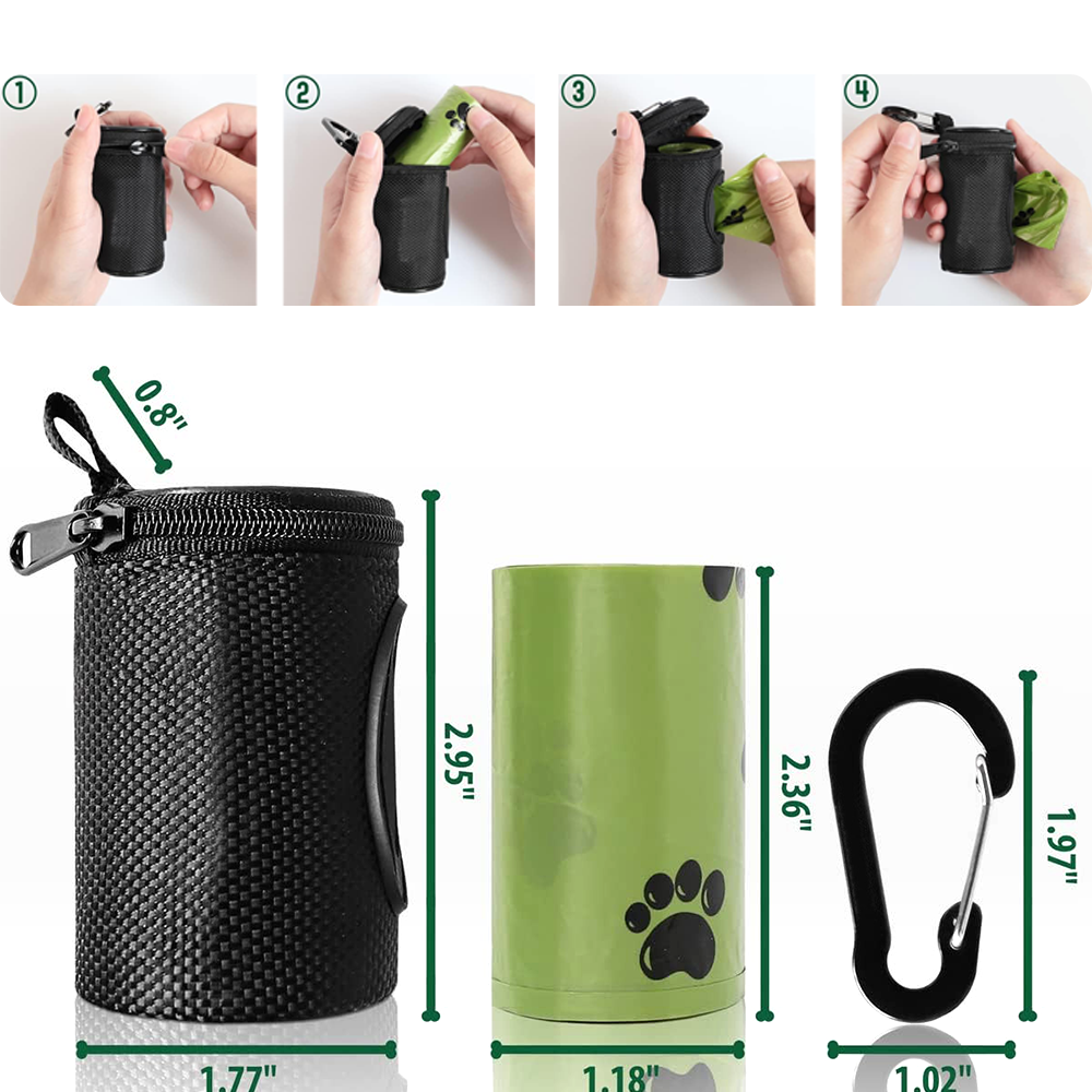 3-inch Reusable Fabric Dog Waste Bag Dispenser — view 2
