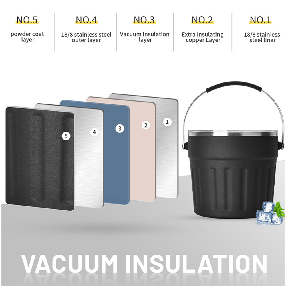 260 oz Vacuum-Insulated Stainless Steel Ice Bucket — view 2