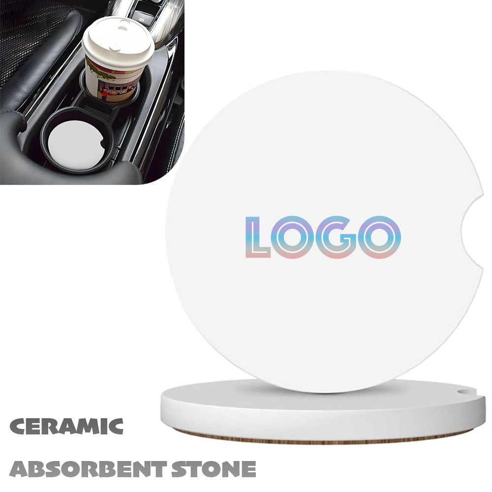 Round-Notch Ceramic Absorbent Car Cup Holder Coaster