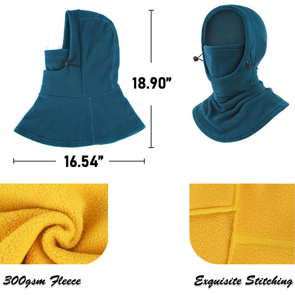 Custom Drawstring Winter Balaclava Hood — view 2