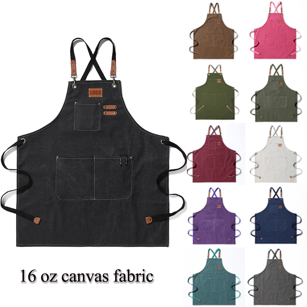 Heavy-Duty Cross-Back Cotton Canvas Apron