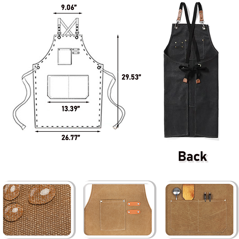 Heavy-Duty Cross-Back Cotton Canvas Apron — view 2