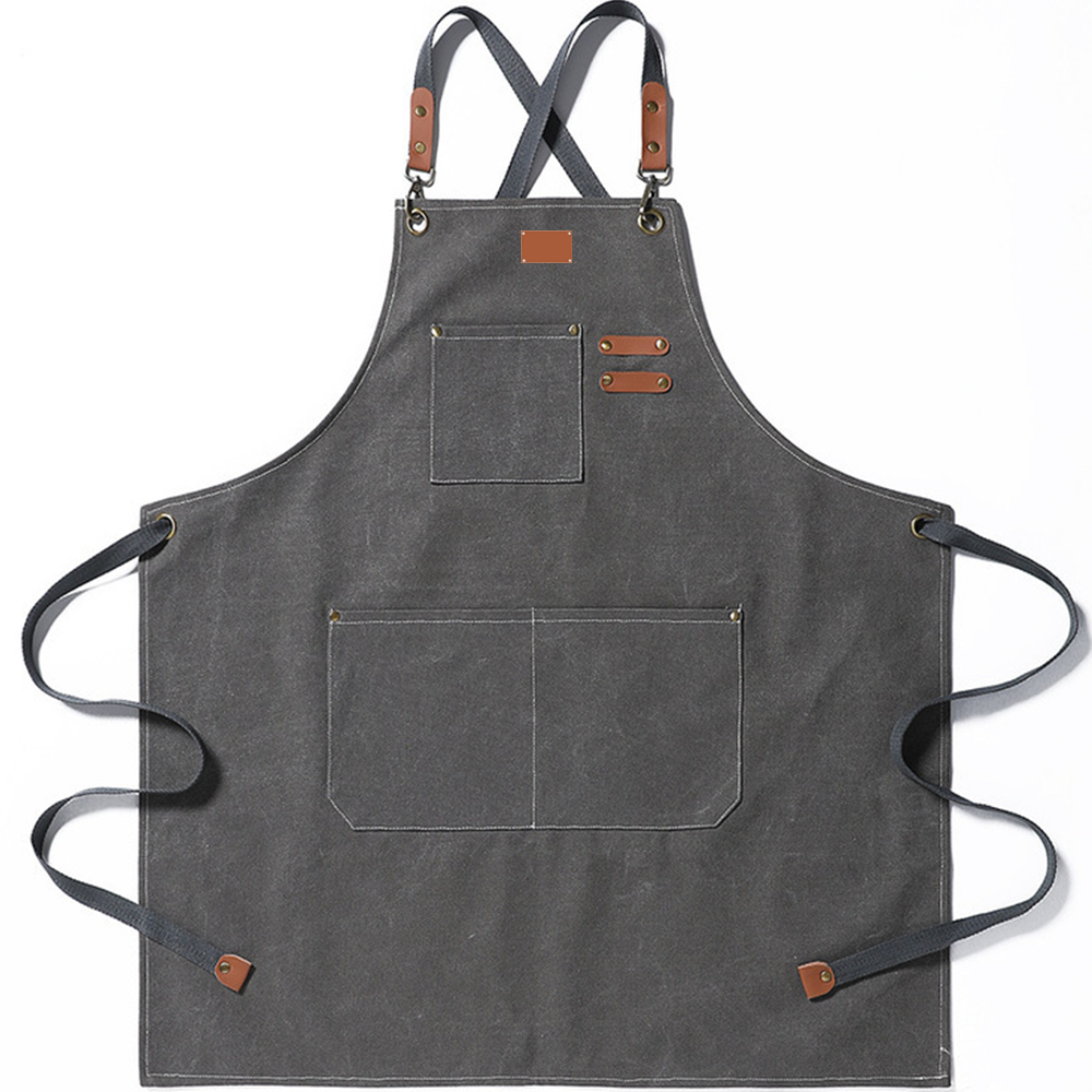 Heavy-Duty Cross-Back Cotton Canvas Apron — view 4