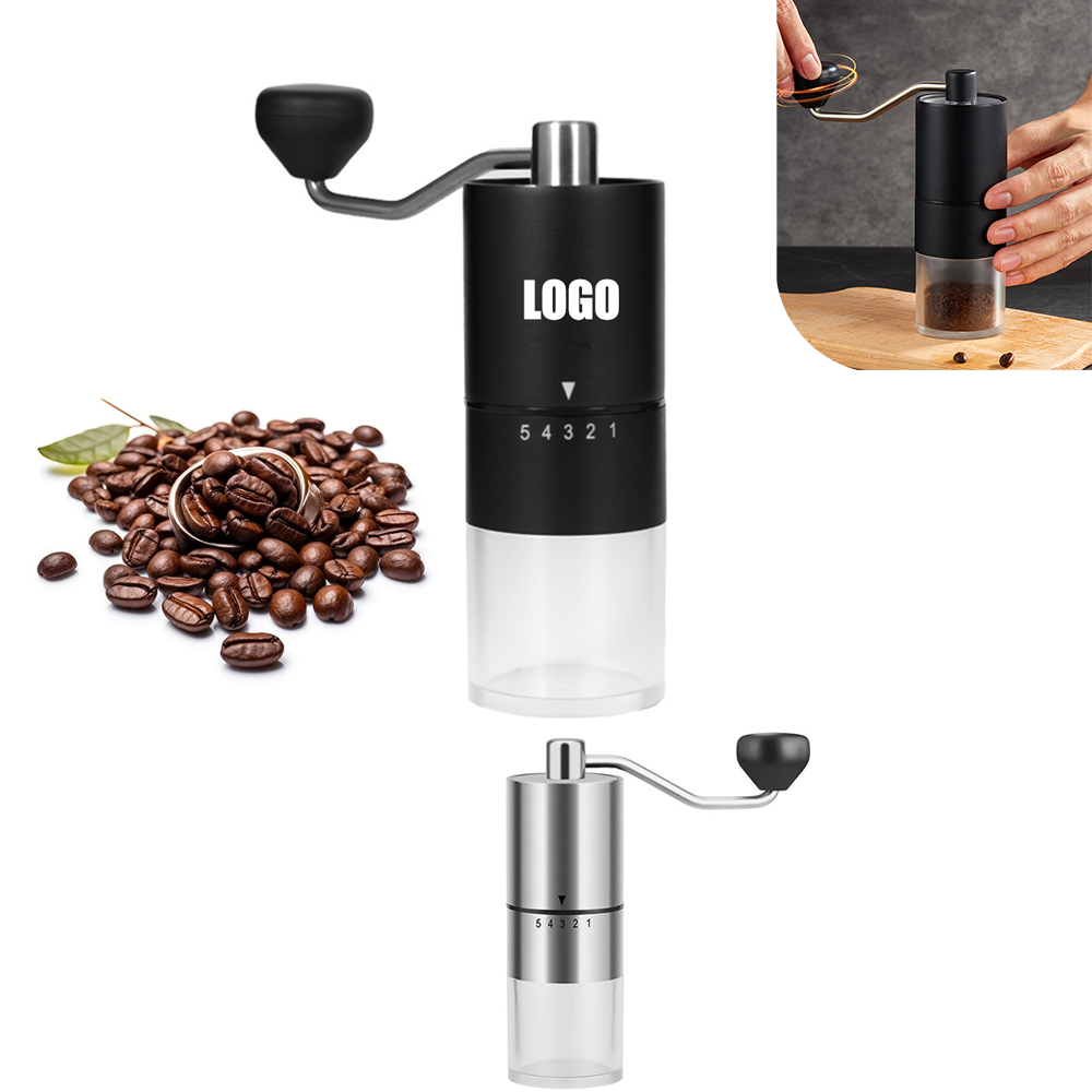 Manual Stainless Steel Coffee Burr Grinder with Hand Crank