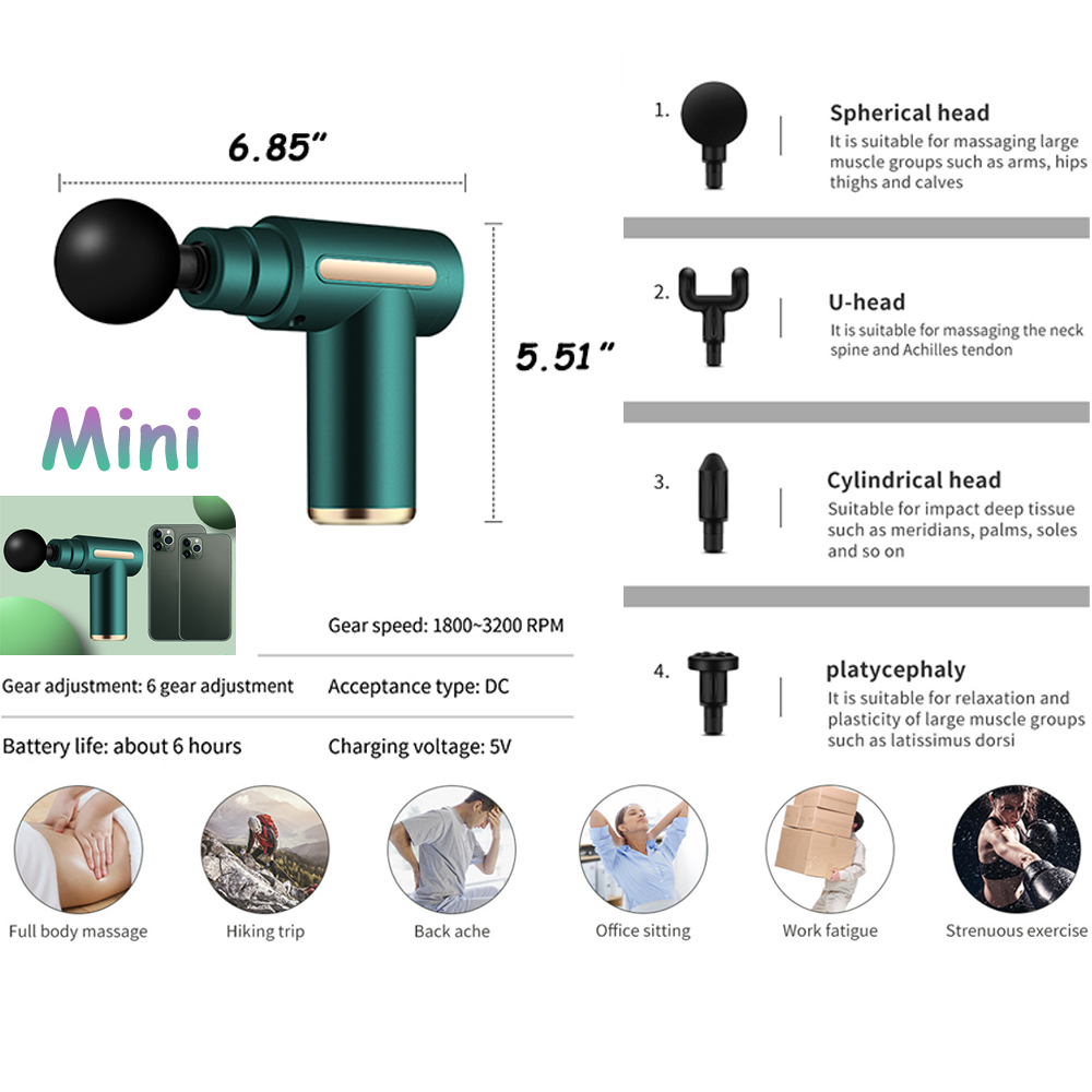 Portable 4-in-1 Massage Gun with 4 Heads — view 2