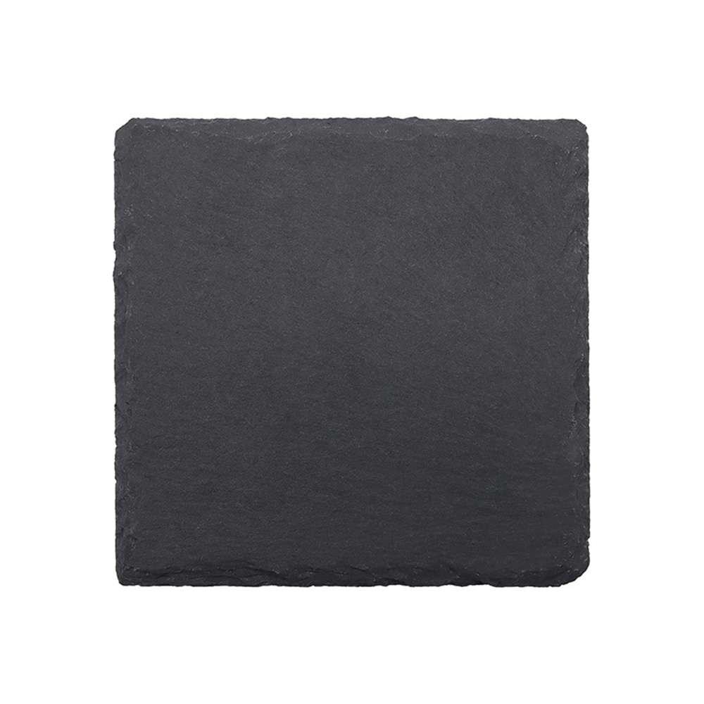4-inch Custom Natural Black Slate Coaster — view 3