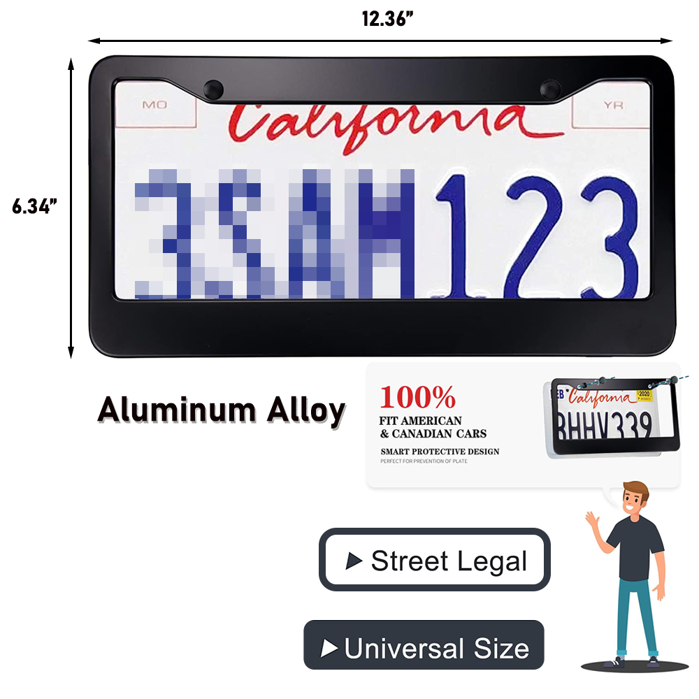 Full-Color Universal Aluminum License Plate Frame — view 2